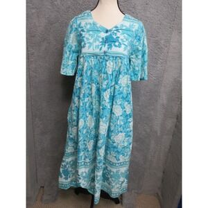 Phases Dress Womens S Blue White Floral Fairycore Cottagecore Whimsical Mystical
